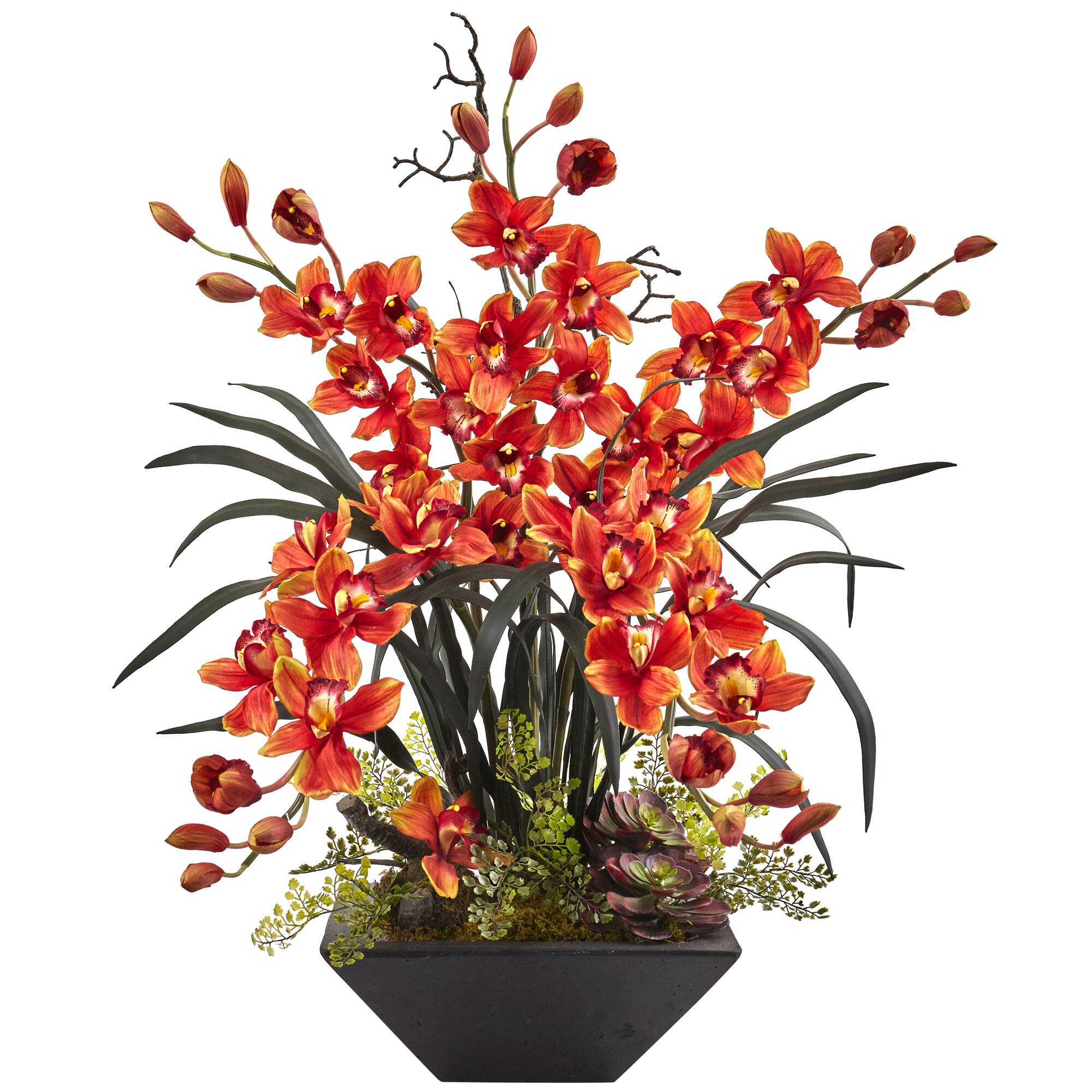 3ft. Boat Orchid Arrangement in Black Vase